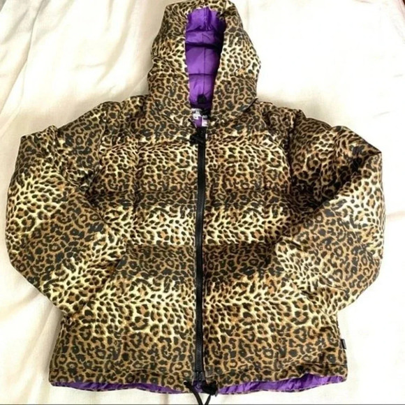 CONCEPTS Men’s GOOSE DOWN Puffer Hooded Jacket Leopard Print Size M - Picture 6 of 15